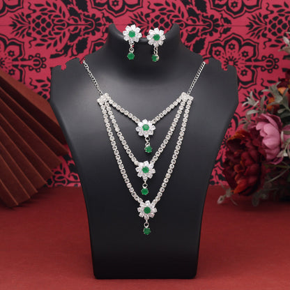 Green Color Stone Necklace Set