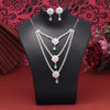 Pink & Pista Green Color Stone Necklace Set