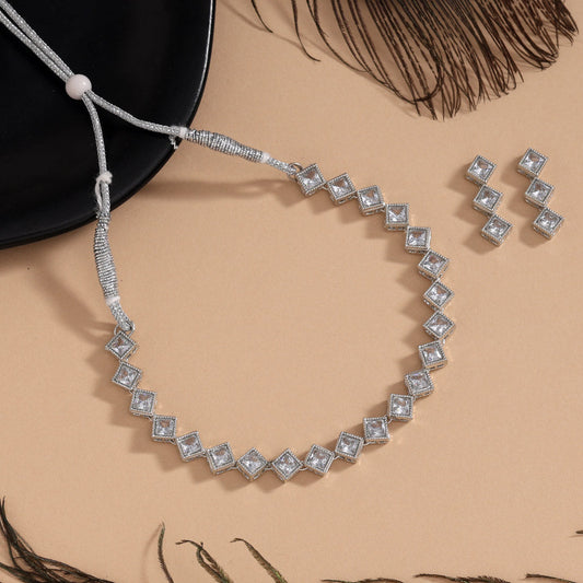 White Color Stone Necklace Set