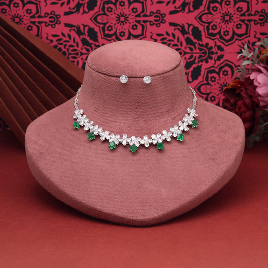 Green Color Stone Necklace Set