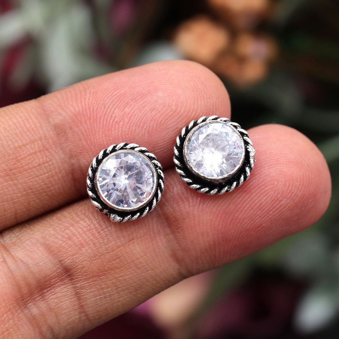 Assorted Color Oxidised Stud Earrings Combo Of 10 Pairs (STUD222CMB)