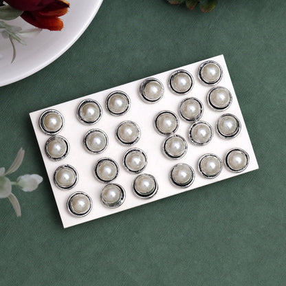 White Color Oxidised Stud Earrings Combo Of 12 Pairs (STUD225CMB)