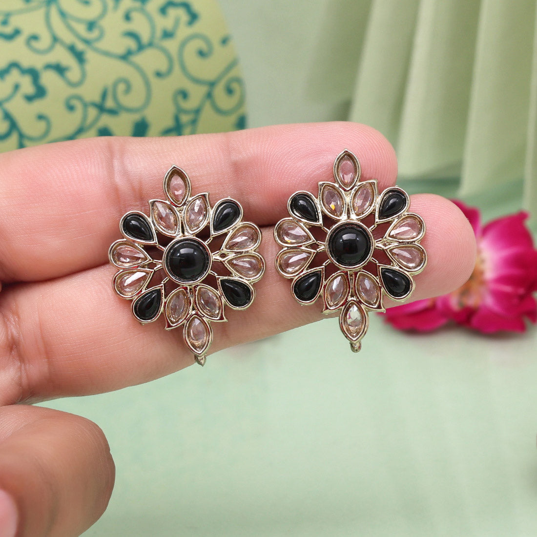 12-Pair Stud Earrings – Assorted Color Tops Combo