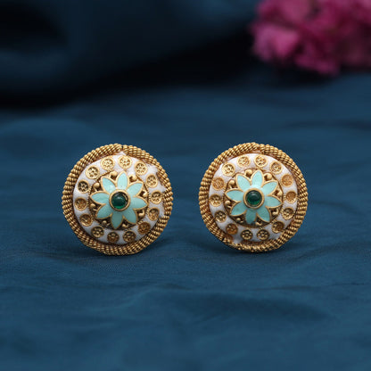 Green Color Stud Earrings (STUD227GRN)