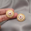 Pink & Pista Green Color Stud Earrings (STUD227PNKPGRN)