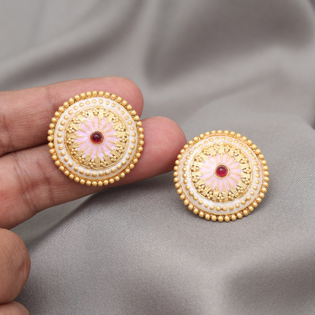 Pink Color Stud Earrings (STUD229PNK)