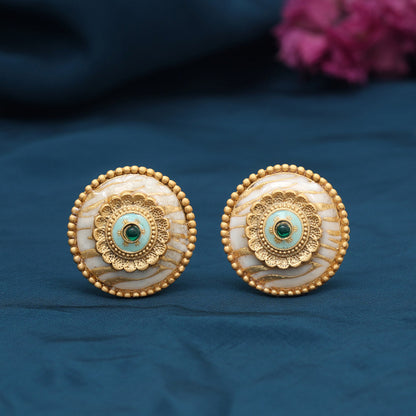Green Color Stud Earrings (STUD230GRN)