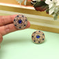 Rose Pink Color Tops Stud Earrings
