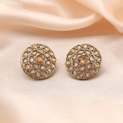 Rose Pink Color Tops Stud Earrings