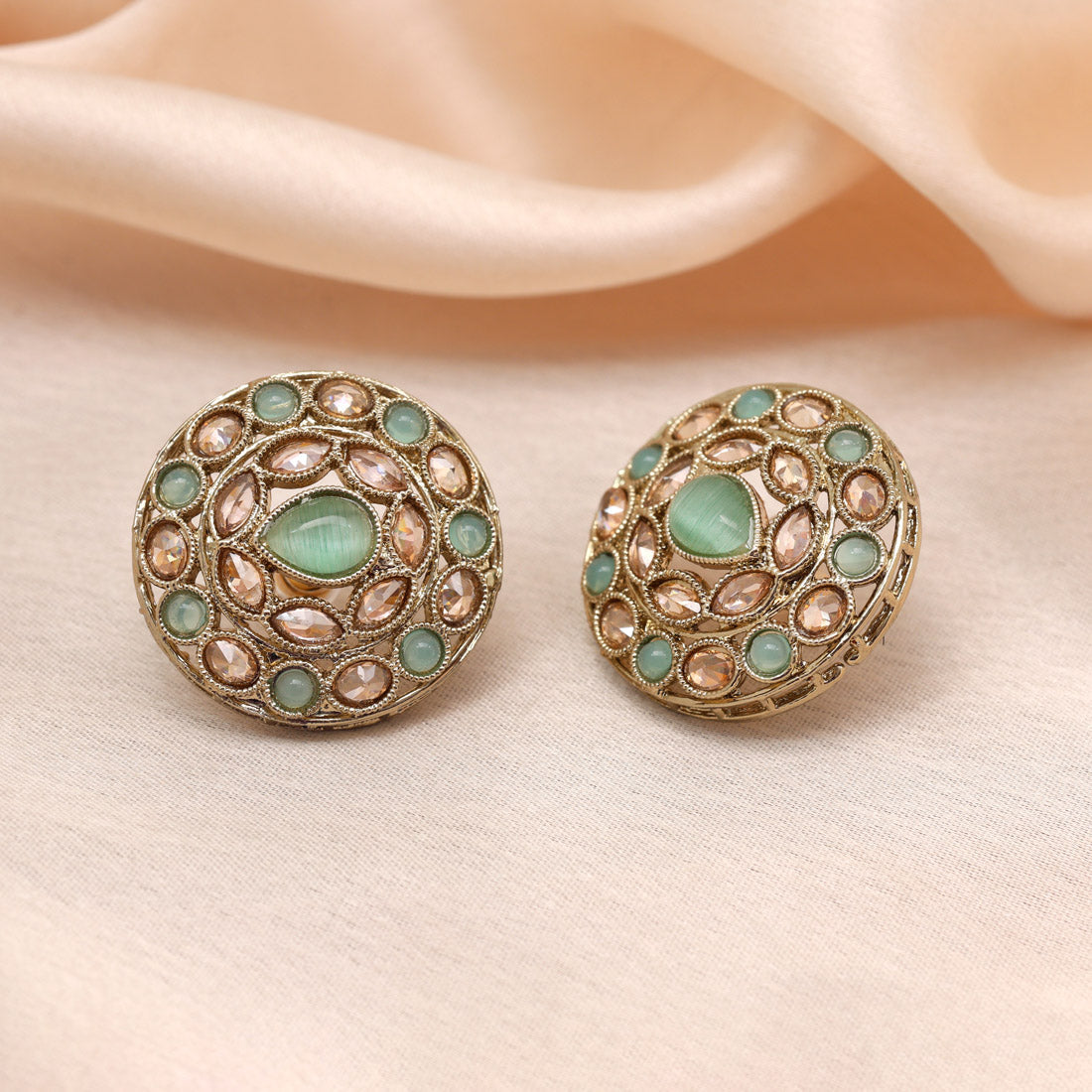 Rose Pink Color Tops Stud Earrings