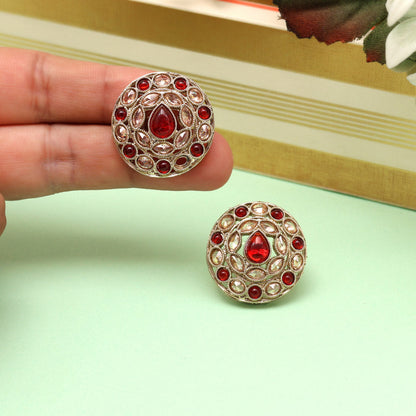 Rose Pink Color Tops Stud Earrings