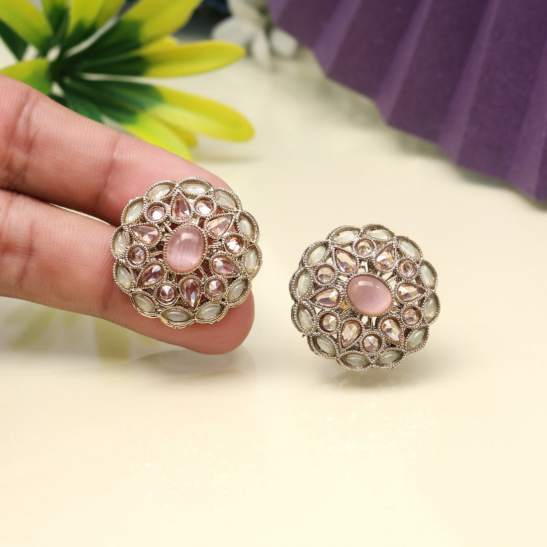 Vibrant Multi Color Tops Stud Earrings
