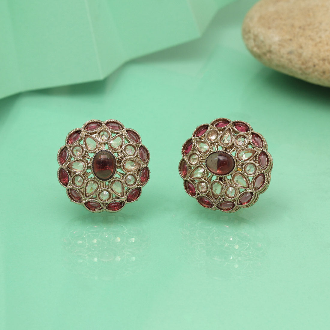 Royal Purple Color Tops Stud Earrings