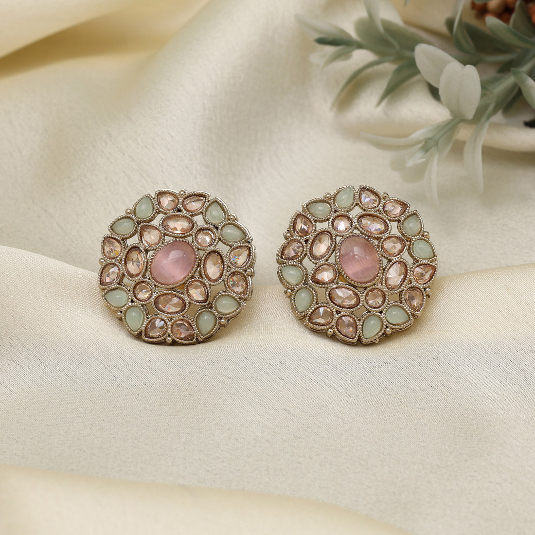 Festive Multi Color Tops Stud Earrings