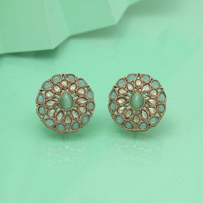 Mint Pista Green Color Tops Stud Earrings