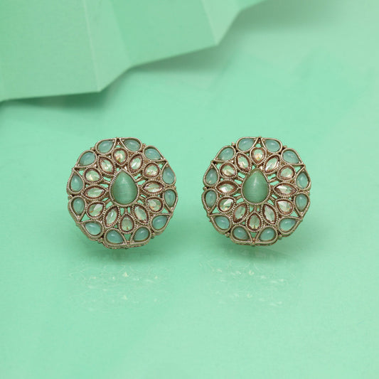 Mint Pista Green Color Tops Stud Earrings