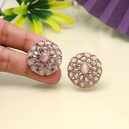 Blush Pink Color Tops Stud Earrings