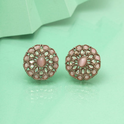 Blush Pink Color Tops Stud Earrings