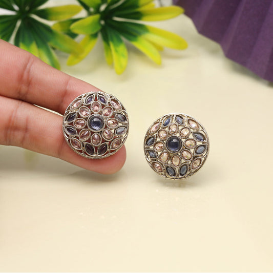 Electric Blue Color Tops Stud Earrings