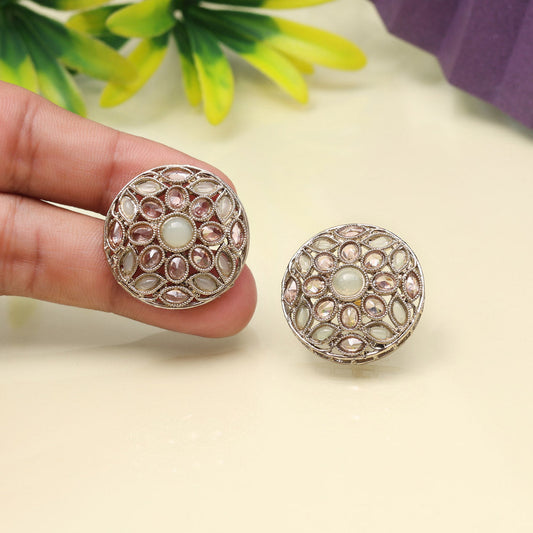 Pastel Pista Green Color Tops Stud Earrings