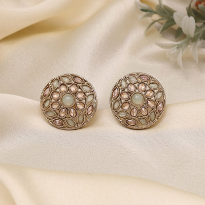 Pastel Pista Green Color Tops Stud Earrings