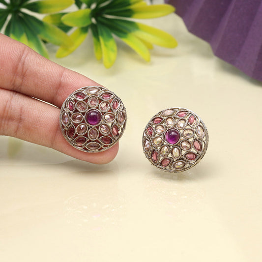 Twilight Purple Color Tops Stud Earrings