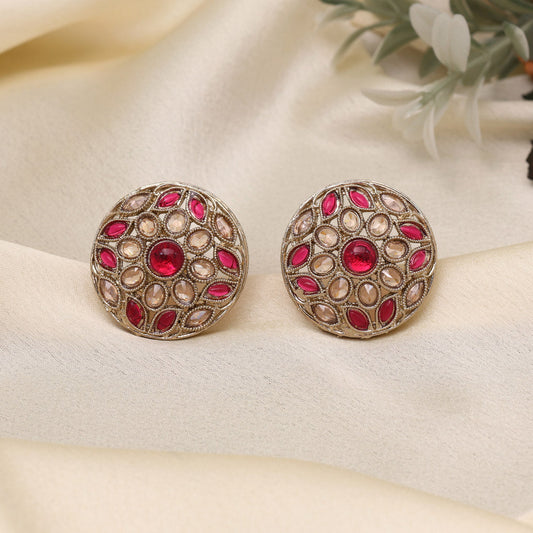 Vibrant Rani Color Tops Stud Earrings
