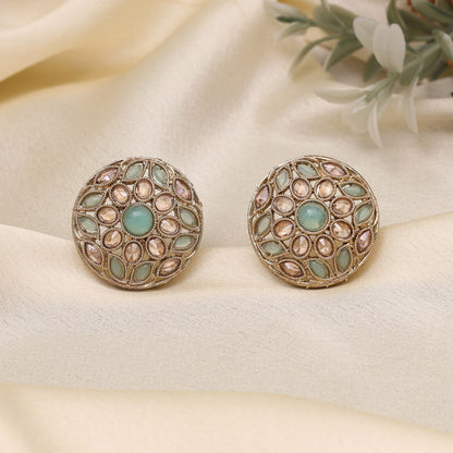 Soft Sky Blue Color Tops Stud Earrings