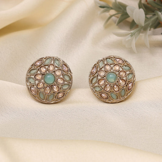 Soft Sky Blue Color Tops Stud Earrings