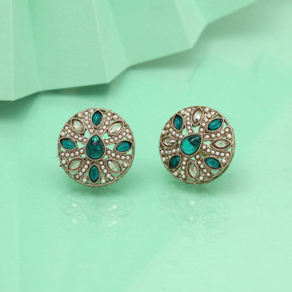 Bright Firozi Color Tops Stud Earrings