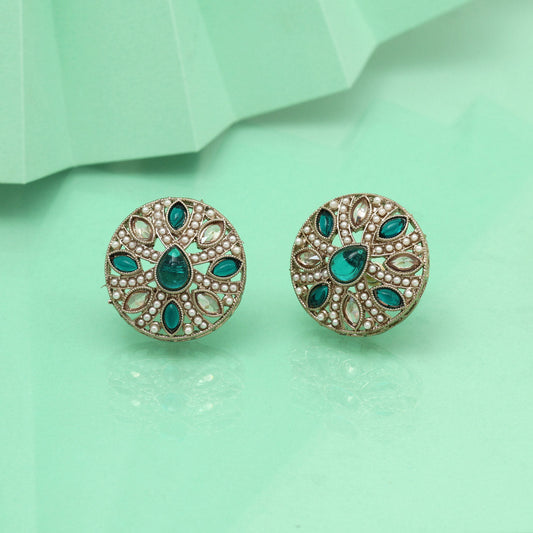 Bright Firozi Color Tops Stud Earrings