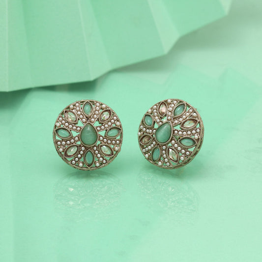 Dewy Pista Green Color Tops Stud Earrings