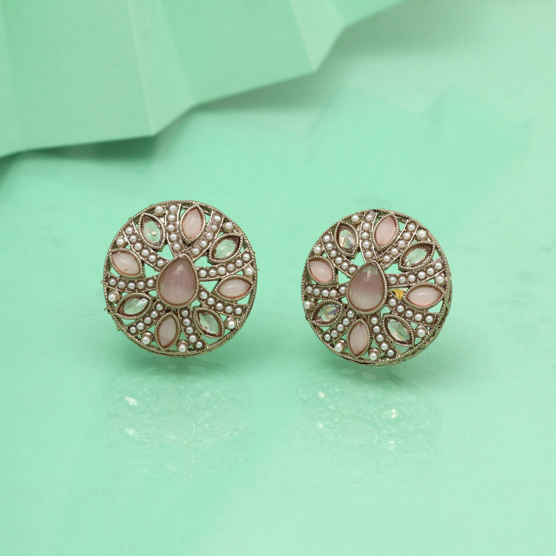 Light Pink Color Tops Stud Earrings