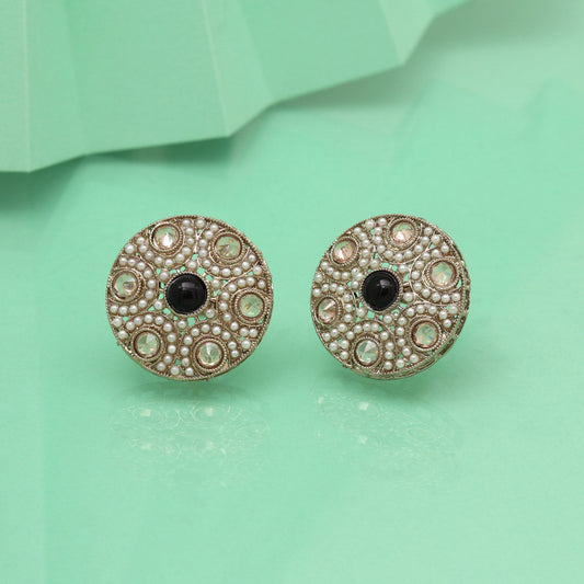 Matte Black Color Tops Stud Earrings
