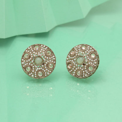 Serene Pista Green Color Tops Stud Earrings