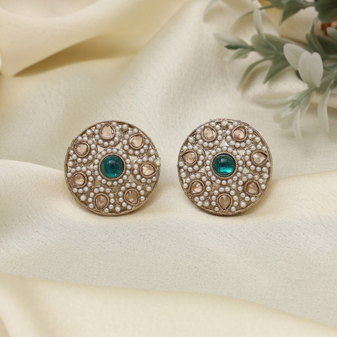 Aqua Firozi Color Tops Stud Earrings