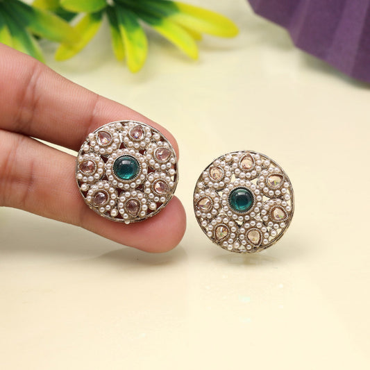 Aqua Firozi Color Tops Stud Earrings