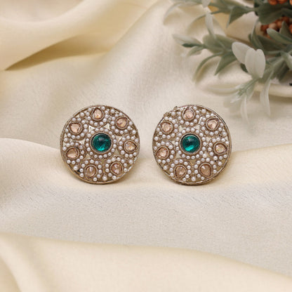 Organic Green Color Tops Stud Earrings