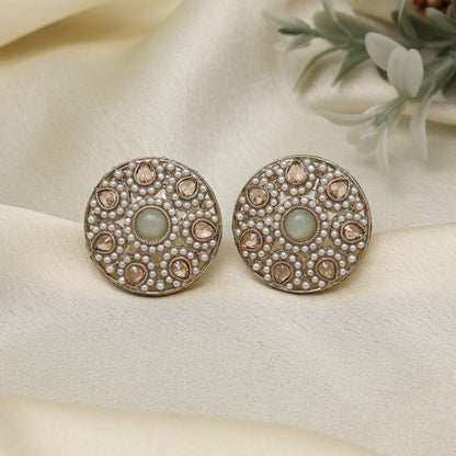 Soft Pista Green Color Tops Stud Earrings