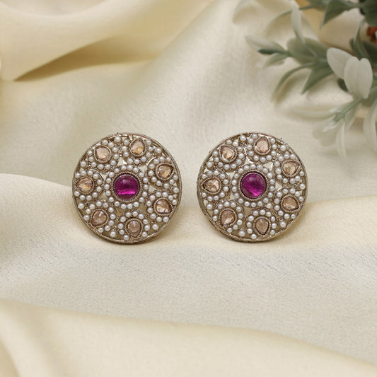 Plum Purple Color Tops Stud Earrings