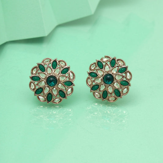 Spring Green Color Tops Stud Earrings