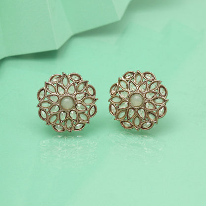 Fresh Pista Green Color Tops Stud Earrings