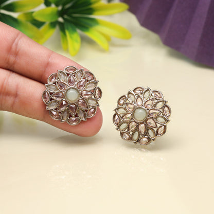 Fresh Pista Green Color Tops Stud Earrings
