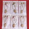 Assorted Color 6 Pieces Of Matte Gold Necklace Pendant Set (TPLN103CMB)