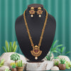 Maroon Color Matte Gold Rajwadi Temple Necklace Set (TPLN216MRN)