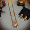 Gold Color Rajwadi Matte Gold Temple Necklace Set (TPLN260GLD)