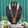 Rani & Green Color Vilandi Kundan Long Matte Gold Rajwadi Temple Necklace Set (TPLN315RNIGRN)