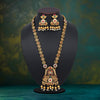 Maroon & Green Color Vilandi Kundan Matte Gold Rajwadi Temple Necklace Set (TPLN318MG)