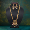 Rani & Green Color Vilandi Kundan Matte Gold Rajwadi Temple Necklace Set (TPLN326RNIGRN)