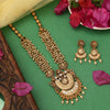 Gold Color Vilandi Kundan Matte Gold Rajwadi Temple Necklace Set (TPLN331GLD)